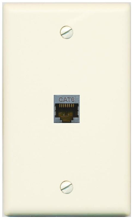 RiteAV CAT6-SHIELDED Wall Plate Flat/Solid [Light-almond]