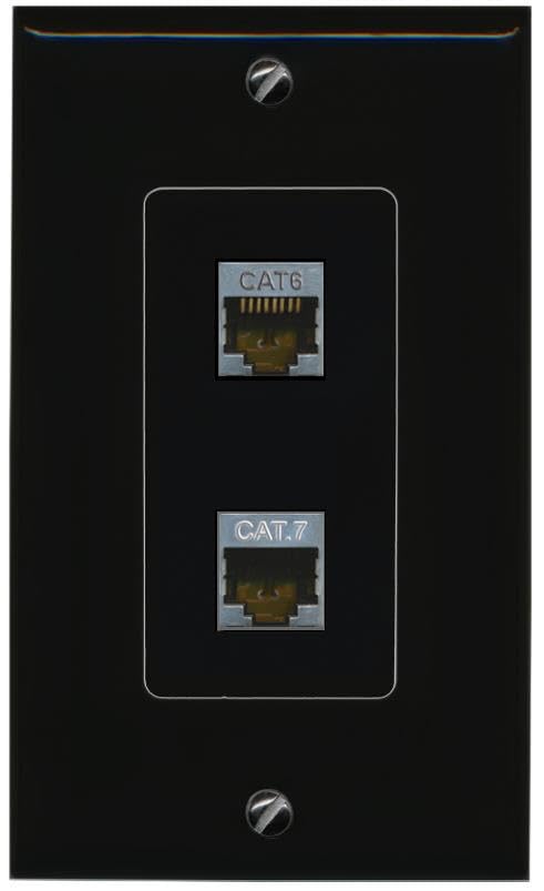 RiteAV CAT6-SHIELDED CAT7 Wall Plate Decorative [Black]