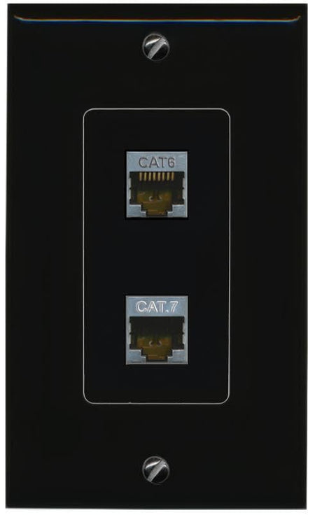 RiteAV CAT6-SHIELDED CAT7 Wall Plate Decorative [Black]