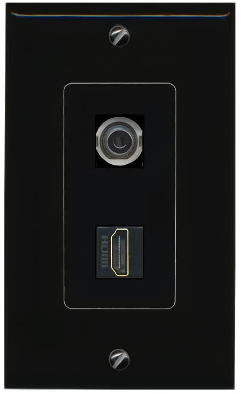 RiteAV 3.5mm HDMI Wall Plate Decorative [Black]
