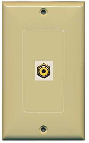 RiteAV RCA Yellow (Ivory) Wall Plate 1 Gang Decorative Ivory