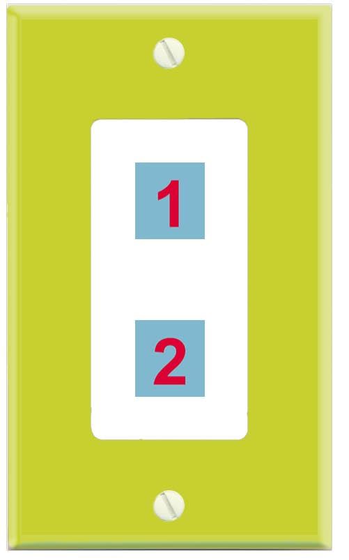 RiteAV Custom Wall Plate 2 Port - 1 Gang Decorative [Lime/White]