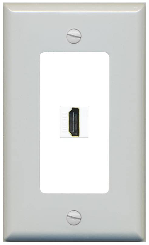 RiteAV Custom HDMI Wall Plate 1 Port - 1 Gang [Gray/White]