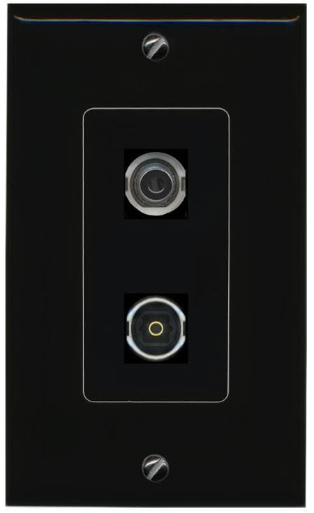 RiteAV 3.5mm TOSLINK Wall Plate Decorative [Black]