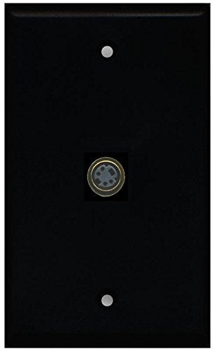 RiteAV Svideo (Black) Wall Plate 1 Gang Flat Black