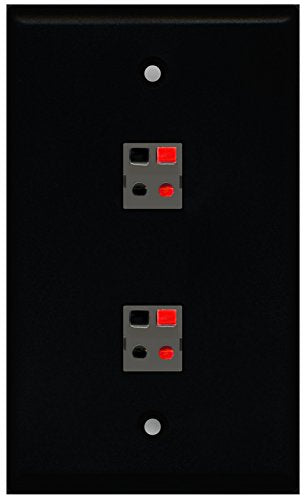 RiteAV - Black 2 Port Speaker Wall Plate