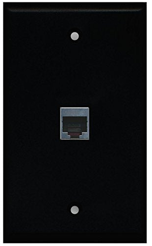 RiteAV (1 Gang Flat 1 Port Cat5e Shielded Wall Plate Black
