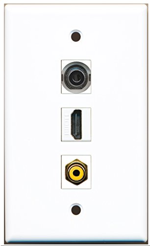 RiteAV - 1 Port HDMI 1 RCA Yellow 1 3.5mm Wall Plate