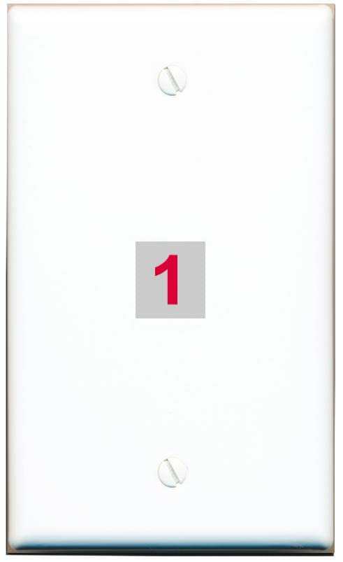 RiteAV Custom Wall Plate 1 Port - Flat [White/White]