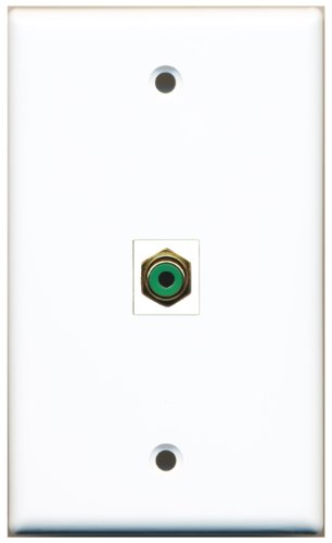 RiteAV 1 RCA Green for Subwoofer Wall Plate Coupler Keystone Type Jack