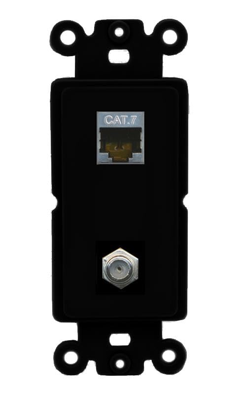 RiteAV Coax and Cat7 Wall Plate - Rocker [Black/Black]