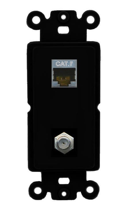 RiteAV Coax and Cat7 Wall Plate - Rocker [Black/Black]