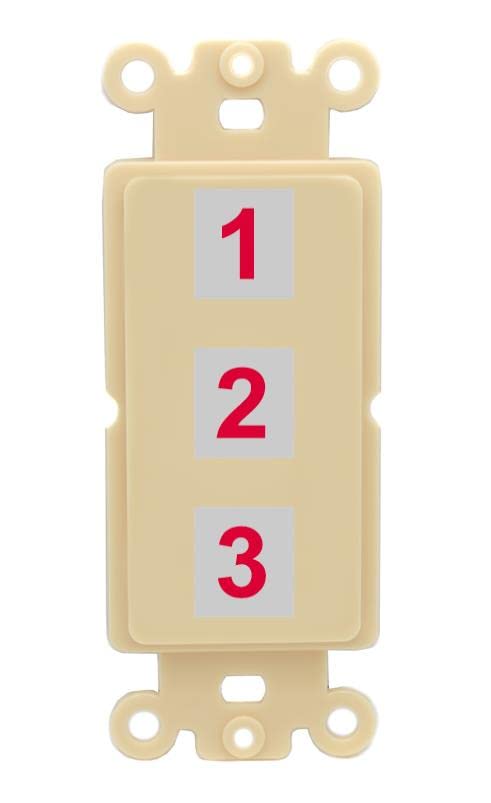 RiteAV Custom Wall Plate 3 Port - Rocker [Ivory/Ivory]