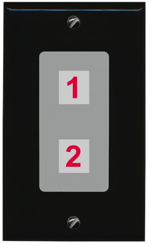 RiteAV Custom Wall Plate 2 Port - 1 Gang [Black/Gray]