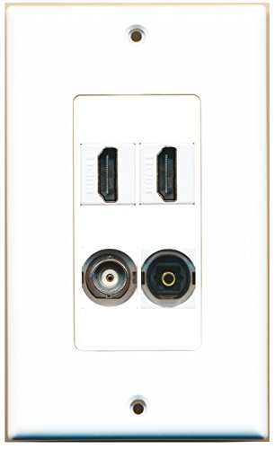 RiteAV 2 Port HDMI 1 Port Toslink 1 Port BNC Wall Plate OVERSIZED