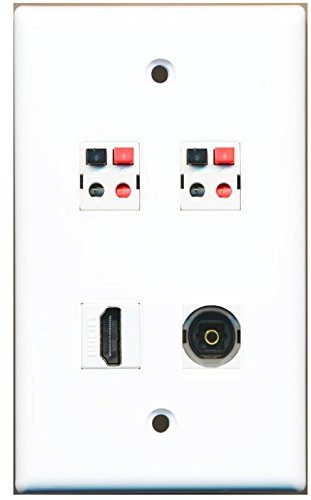 RiteAV HDMI 2 Speaker Jack Toslink Wall Plate White