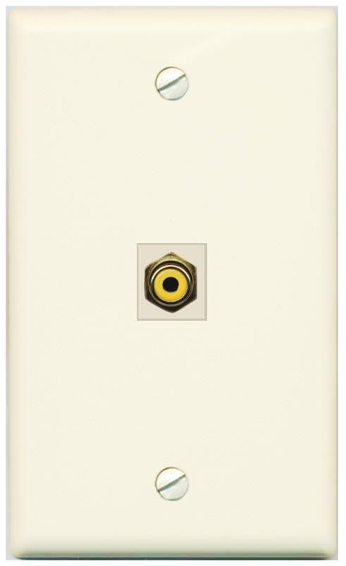 RiteAV RCA-YELLOW Wall Plate Flat/Solid [Light-almond]