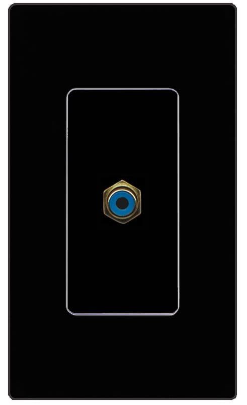 RiteAV RCA-BLUE Wall Plate Screwless Frame [Black]