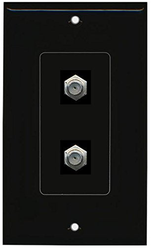 RiteAV (1 Gang Decorative 2 Coax Black Wall Plate Black