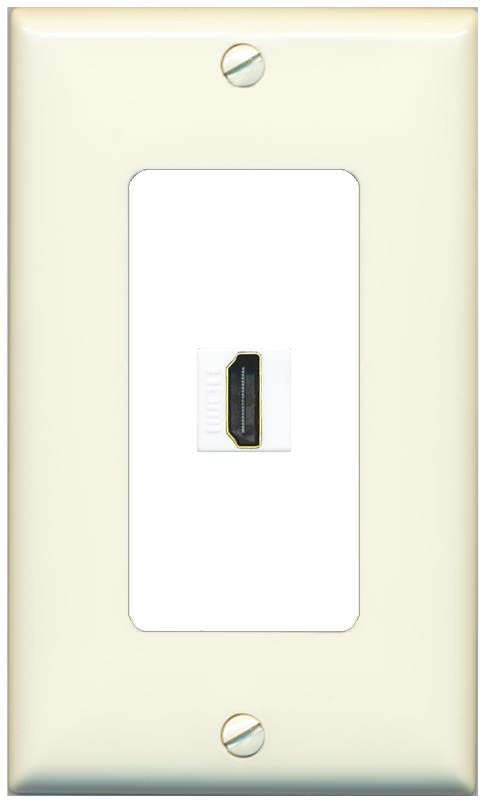 RiteAV HDMI Wall Plate 1 Port - 1 Gang [Light-Almond/White]