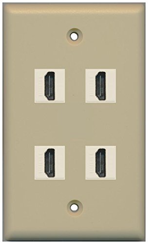 RiteAV (1 Gang Flat 4 HDMI Ivory Wall Plate Ivory