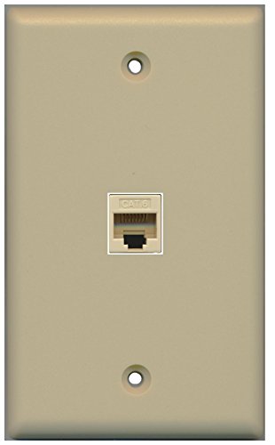 RiteAV (1 Gang Flat Cat6 Ivory Wall Plate Ivory