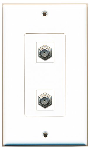 RiteAV 2 Port Coax Type Wall Plate OVERSIZED White