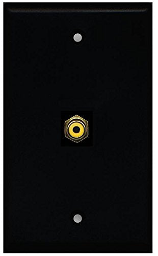 RiteAV RCA Yellow (Black) Wall Plate 1 Gang Flat Black