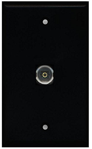 RiteAV Toslink (Black) Wall Plate 1 Gang Flat Black