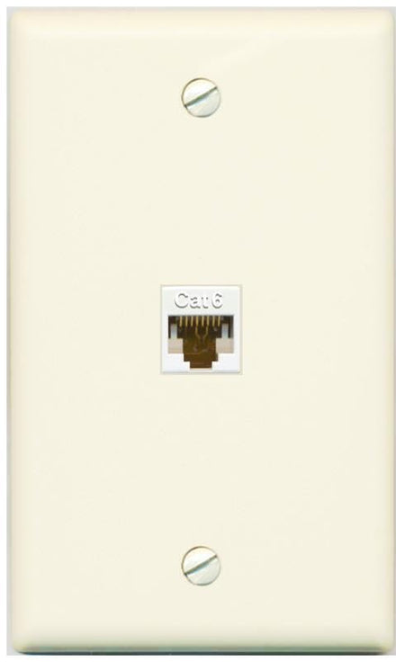 RiteAV CAT6-WHITE Wall Plate Flat/Solid [Light-almond]