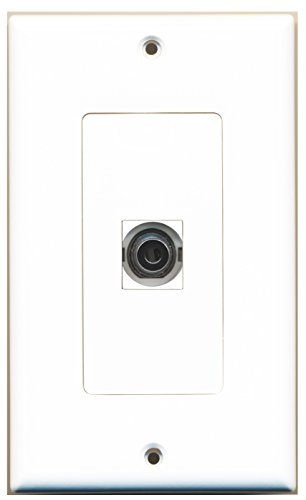 RiteAV - 1 3.5mm Audio-Headphone Jack Port Wall Plate Decorative - White