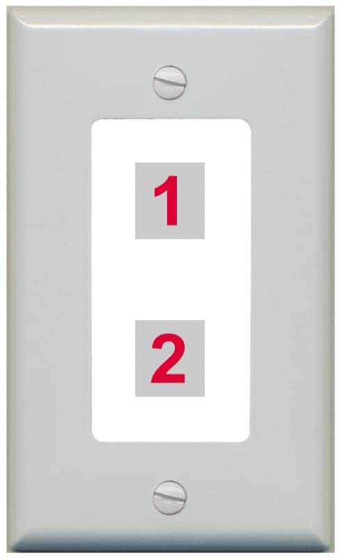 RiteAV Custom Wall Plate 2 Port - 1 Gang [Gray/White]