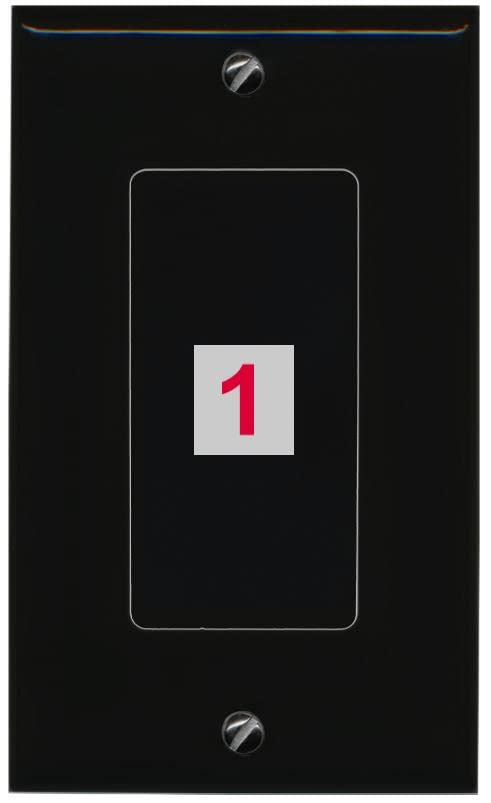 RiteAV Custom Wall Plate 1 Port - 1 Gang [Black/Black]