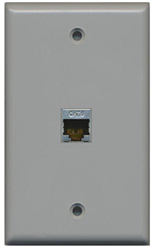 RiteAV - 1 Port Cat6 Shielded Female-Female Wall Plate - Gray