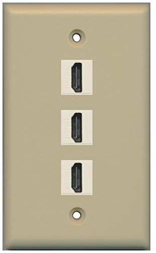 RiteAV (1 Gang Flat 3 HDMI Ivory Wall Plate Ivory