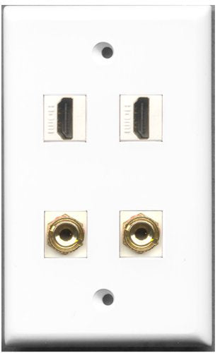 RiteAV - 2 Port HDMI 2 Port Banana Speaker Wall Plate