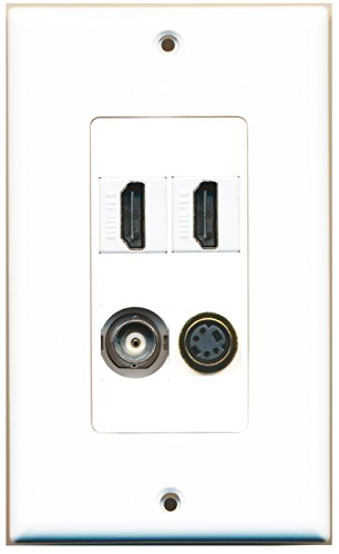 RiteAV 2 Port HDMI 1 Port S-Video 1 Port BNC Wall Plate OVERSIZED
