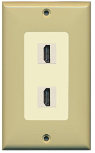 RiteAV HDMI Wall Plate 2 Port - 1 Gang [Ivory/Light-Almond]