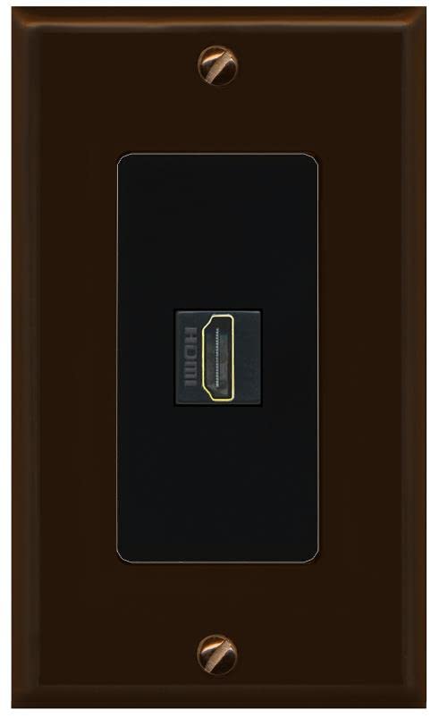 RiteAV HDMI Wall Plate 1 Port - 1 Gang [Brown/Black]