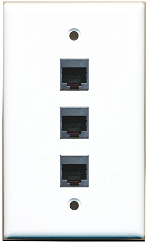 RiteAV (1 Gang Flat 3 Port Cat5e Shielded Wall Plate White