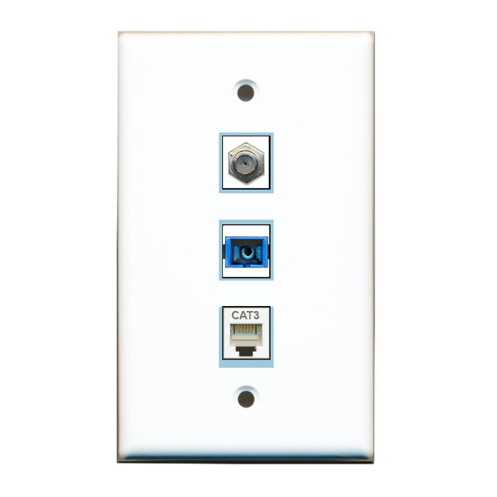 3 Port Custom Keystone Wall Plate Solid White