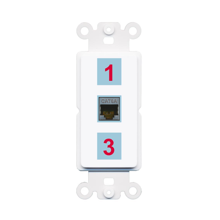 3 Port Custom Keystone Wall Plate DecorZ Rocker White