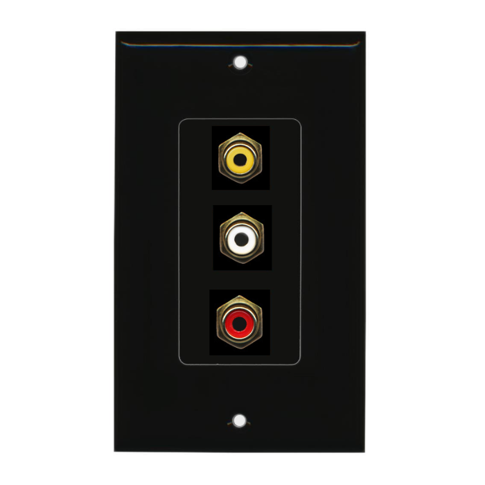 3 Port Custom Keystone Wall Plate DecorZ Black