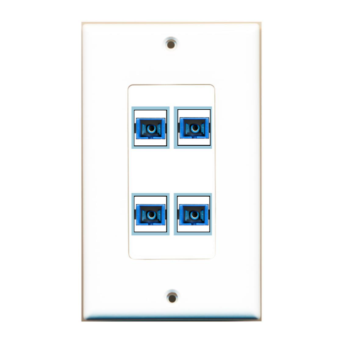 4 Port Custom Keystone Wall Plate DecorZ White