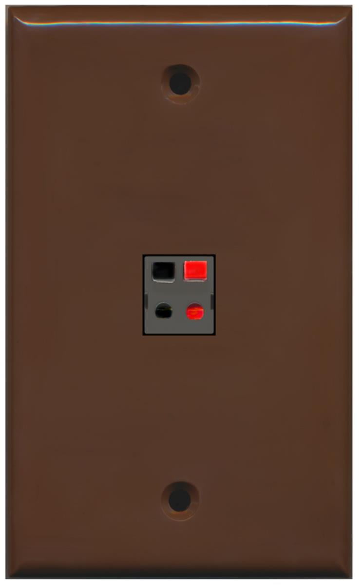 RiteAV - 1 Port Speaker Wall Plate - Brown - Bracket Included