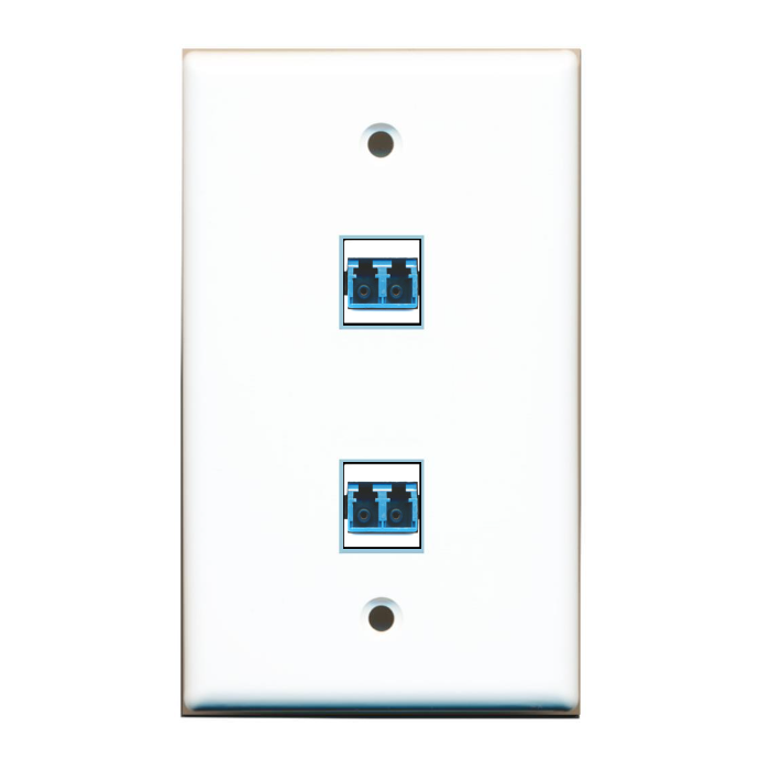 2 Port Custom Keystone Wall Plate Solid White