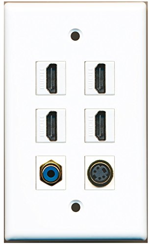 RiteAV - 4 HDMI 1 Port RCA Blue 1 Port S-Video Wall Plate
