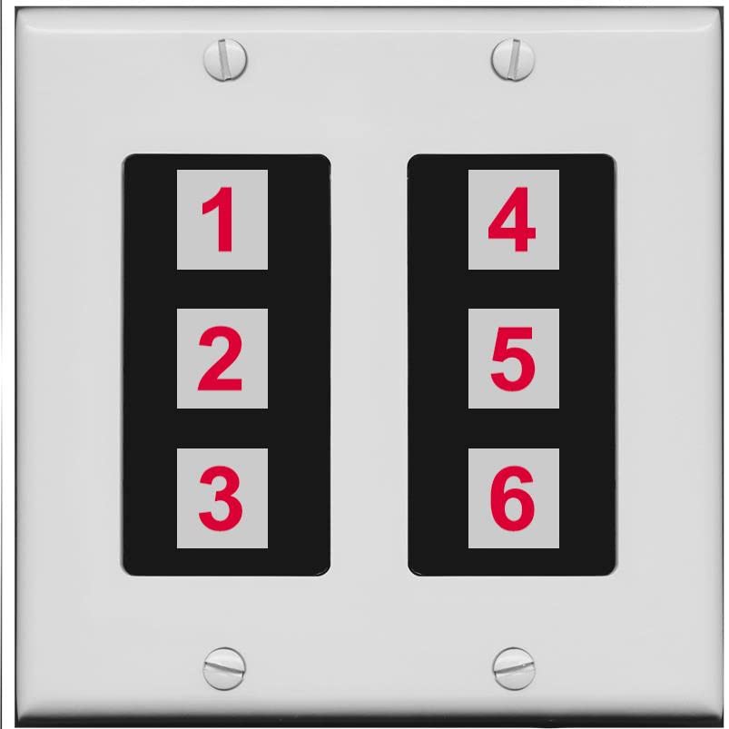 RiteAV 6 Port Custom Wall Plate - 2 Gang [Gray/Black]