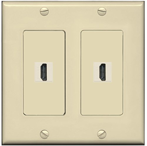 RiteAV HDMI Wall Plate 2 Port - 2 Gang [Ivory/Ivory]