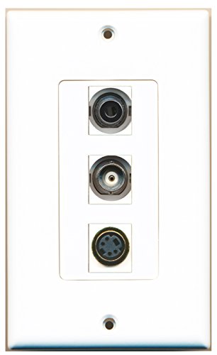RiteAV 1 Port S-Video 1 Port 3.5mm 1 Port BNC Wall Plate OVERSIZED